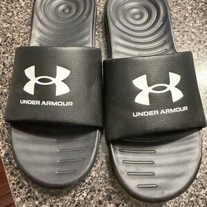 Under Armour Black Slide Sandals with Logo